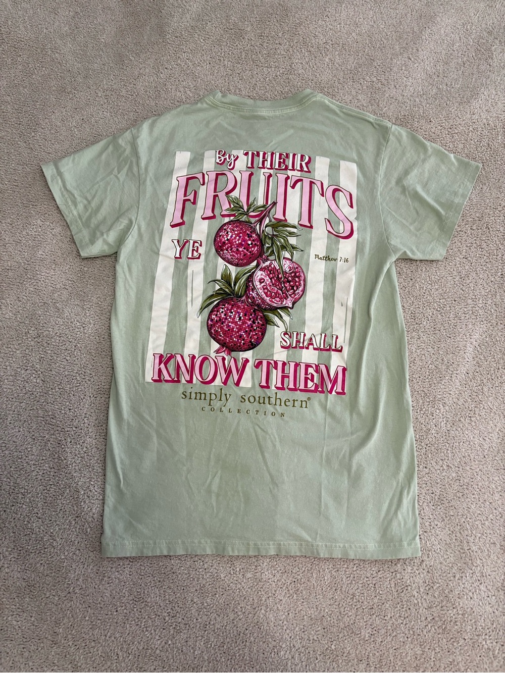 Simply Southern Mint Green Graphic Tee - Fruits Design
